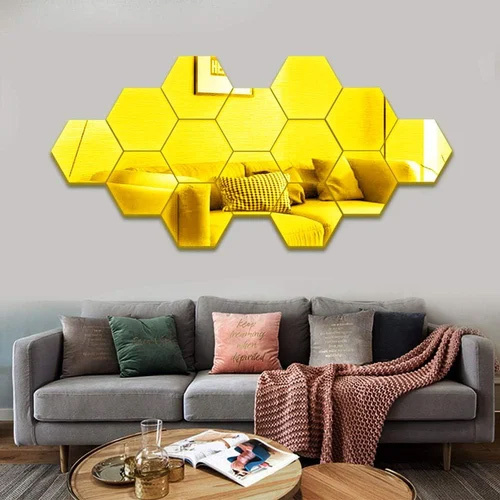 9 mm Acrylic Mirror Sheet - Acrylic Material, 9 mm Thickness, Glossy Surface, Vibrant Yellow Color | Ideal for Home Decoration, DIY Projects, Easy to Cut and Shape