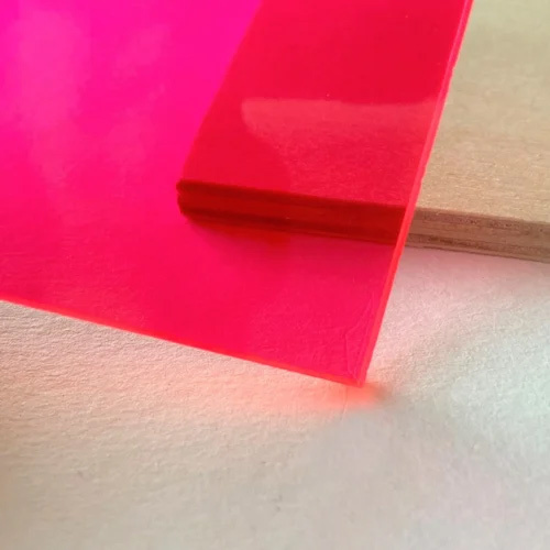 Fluorescent Acrylic Sheet - 3ft x 7mm | Industrial-Grade Glossy Pink for Store Fixtures, Displays, Shelving, Signs, Pedestals & Framing