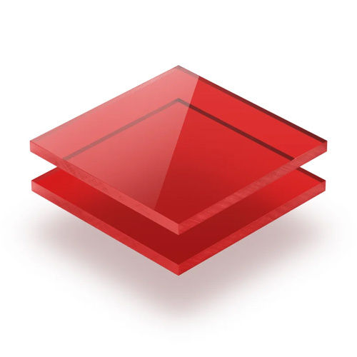 Glossy Extruded Acrylic Sheet - Color: Red