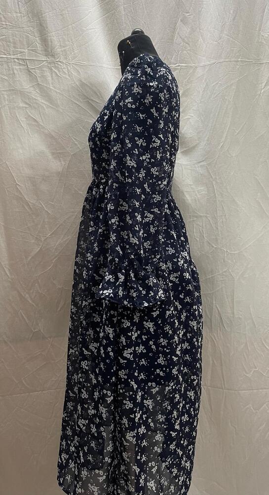 georgette dress navy blue