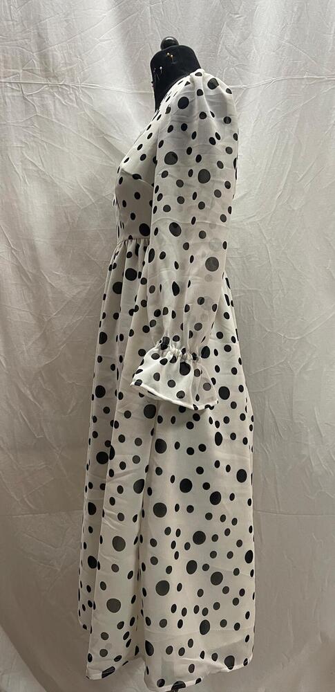georgette dress white printed