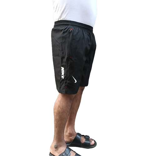 Mens Nylon Black Sports Shorts