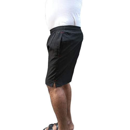 Mens Nylon Black Sports Shorts