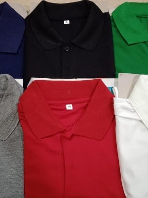 Grey Color Collar T shirt