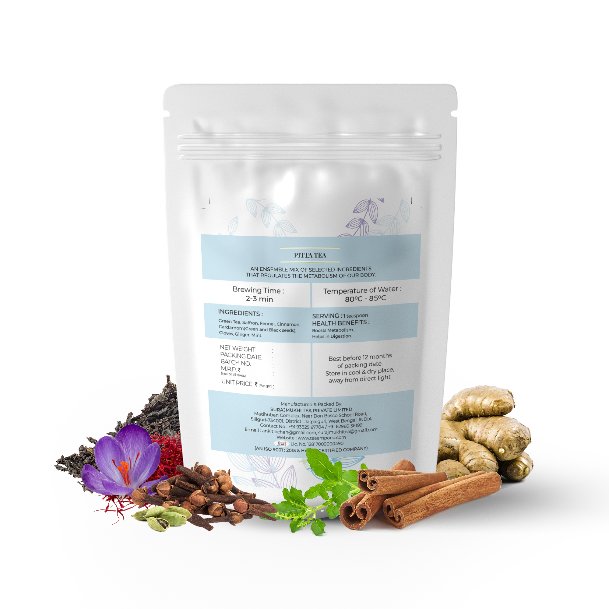 Ayurvedic Pitta Tea - Aroma: [