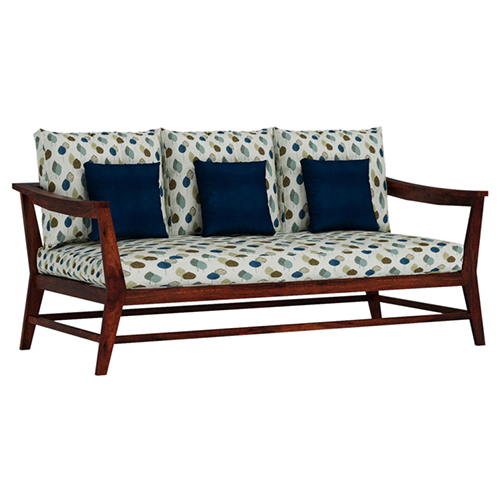 Kaveri 3 + 2 + 1 Sofa Set With All Weather Premium Fabric (Blue) And Sheesham Wood - Brand Name: Ghome