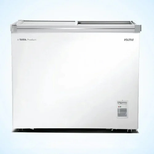Voltas 405L R-134A Glass Top Deep Freezer - Color: White