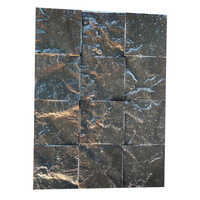 Basalt Rock Face - Natural Basalt Rock, Standard Size, Black Color | Versatile Flooring In Slabs And Cubes For Modern Spaces