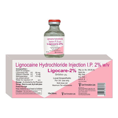 Lignociane Hydrochloride Injection Ip 2% W-V