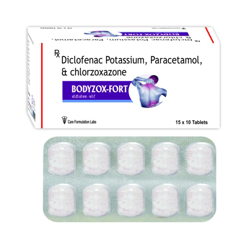 Body Zox-Fort Diclofenac Potassium Paracetamol And Chlozoxazone Tablets