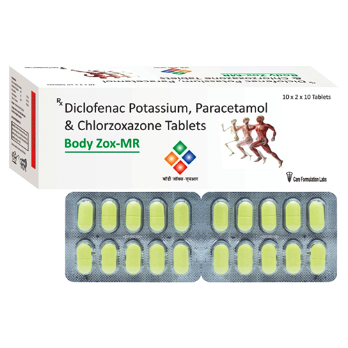 Body Zox-MR Diclofenac Potassium Paracetamol And Chlozoxazone Tablets