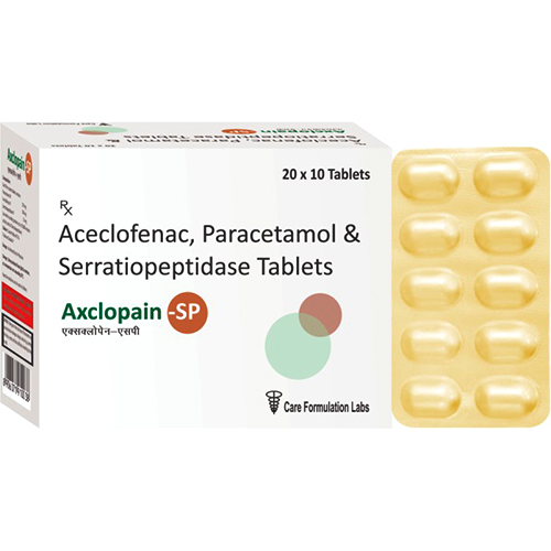 Axclopain-SP Aceclofenac Paracetamol And Serratiopeptidase Tablets