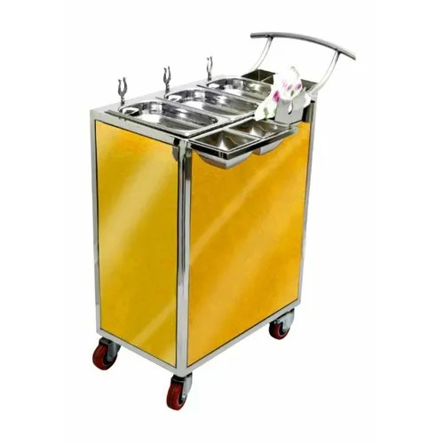 Stainless Steel Snacks Serving Trolley