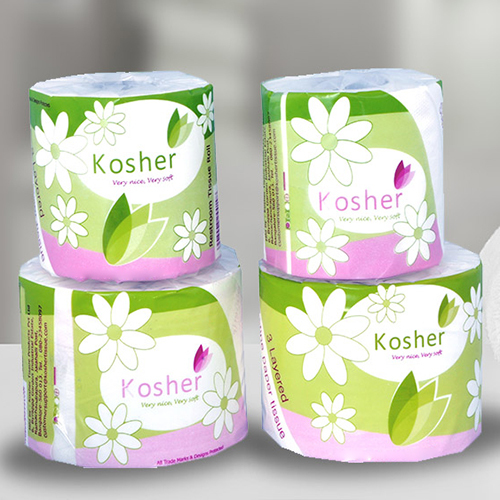 Toilet Paper Roll - White, 3-Ply, Perforated | Durable Paper Material, Embossed Pattern, Ideal for Hotels and Restrooms
