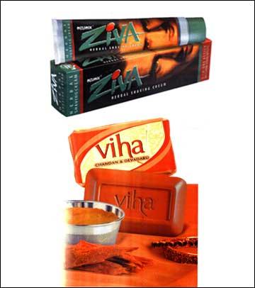 Ziva शेविंग क्रीम और Viha हर्बल साबुन