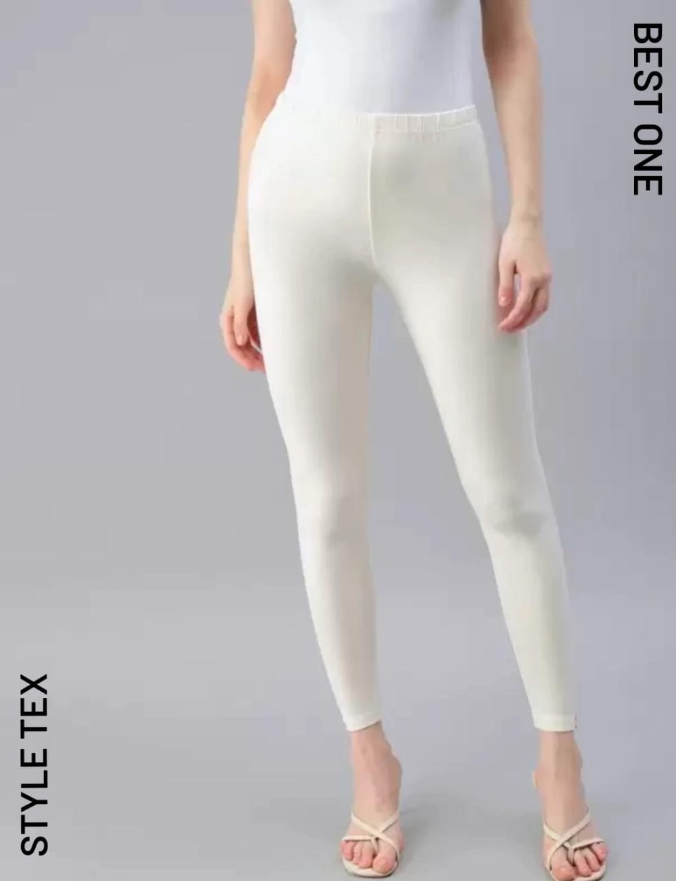 Off White Shimmer Leggins - Gender: Women