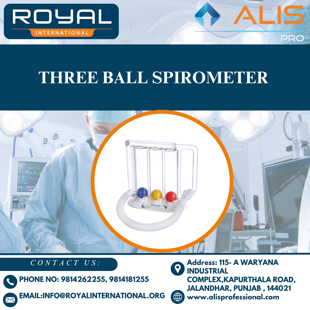 Three Ball Spirometer - Plastic, Standard Size | Reusable, Lightweight, Manual Operation, Measures And Improves Lung Capacity