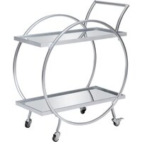 Serving Trolley With Glass Holder - Color: Silver