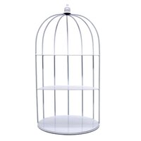 3 Tier Bird Cage Shaped Wedding Party Dessert Stands - Color: Silver