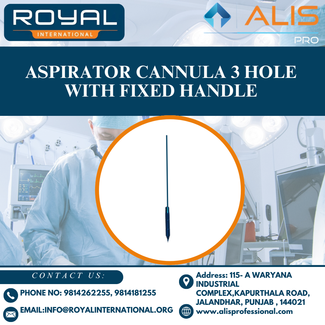 Aspirator Cannula 3 Hole with Fixed Handle