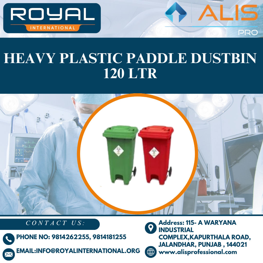 Heavy Plastic Paddle Dustbin 120 Ltr