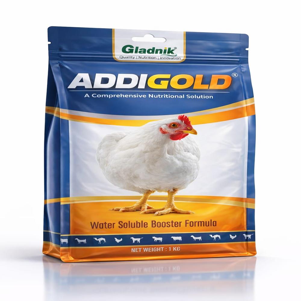 Addigold Powder - Advanced Poultry Performance Booster with Enzymes, Probiotics & Liver Support for Maximum FCR & Growth