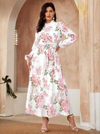 Ladies Flower Printed Western Dress