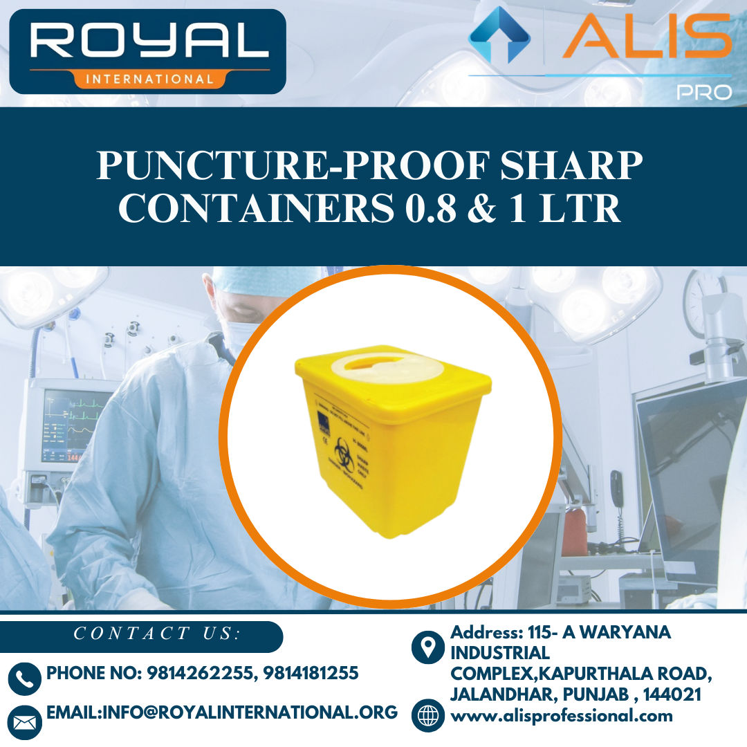 Puncture-Proof Sharp Containers 0.8 & 1 ltr