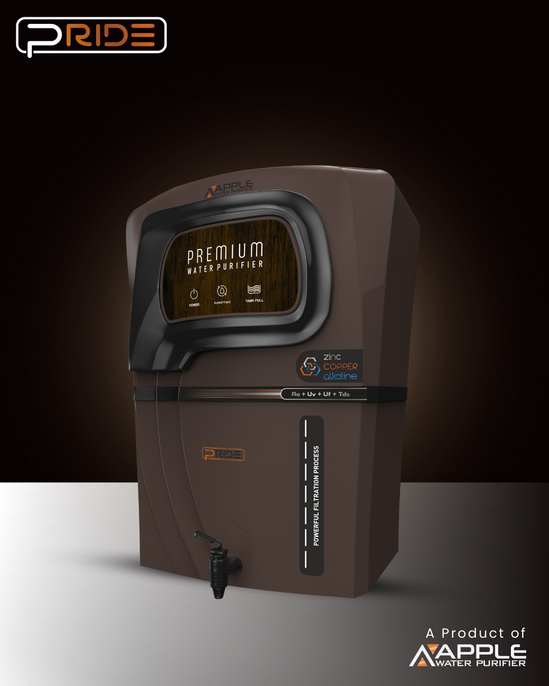 Pride Metallic Brown Ro Cabinet - Application: Water Purifiers