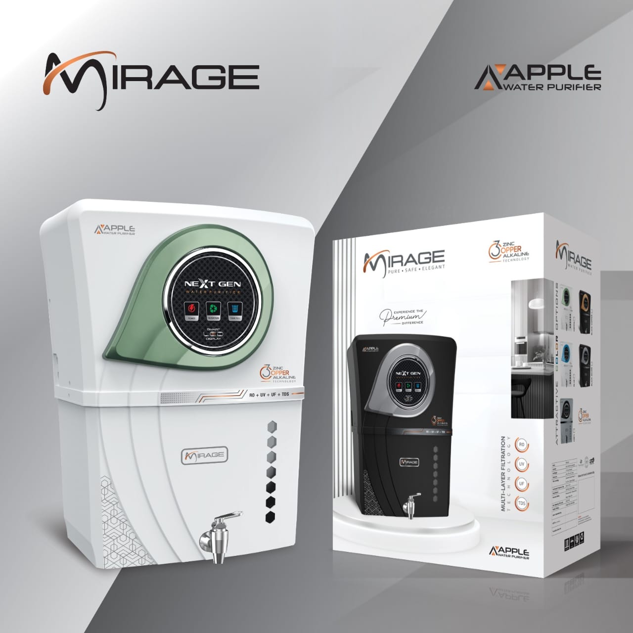 Miraj White Green RO Cabinet