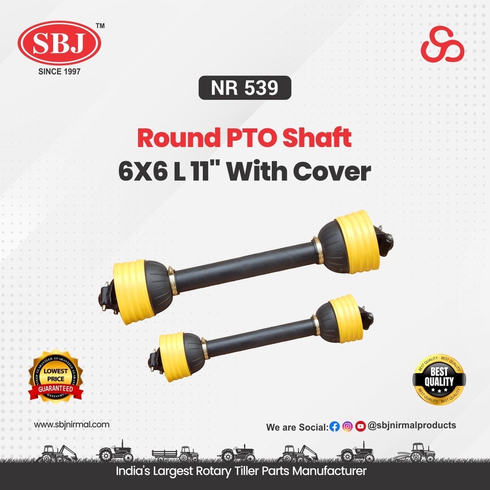 ROUND PTO SHAFT 6X6 WITH COVER