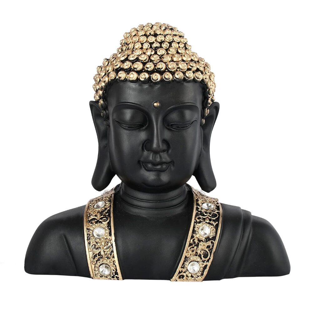 Half Face Black Buddha Statue Home Decor Living Room Idol & Figurine Gift