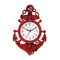 8 Anchor Wall Clock - Plastic, 9x13 Inch , Available In Various Colors - Quartz Movement, Polished Surface, Elegant Design