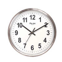 P-112 Office Wall Clock - Plastic, 12 Inch, Silver | Digital Quartz Technology, Polished Surface, Round Shape, Versatile Color Options