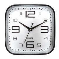 P-1009 Deluxe Wall Clock - High-quality Plastic, 12 X 12 Inches, Grey And Golden Colors Available | Modern Square Design, Reliable Quartz Movement, 6-12 Months Warranty