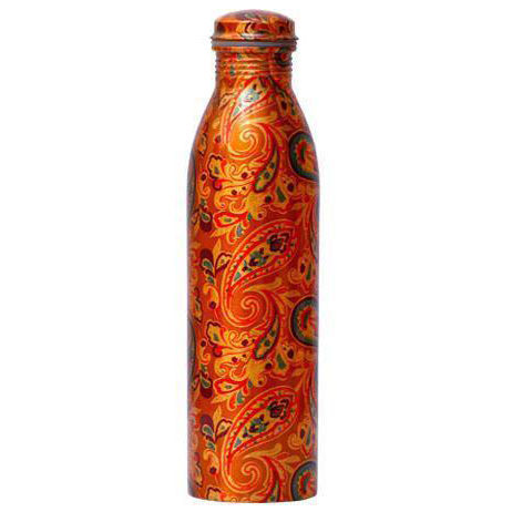 Enamel Designer Copper Bottle - Capacity: 1 Ltr