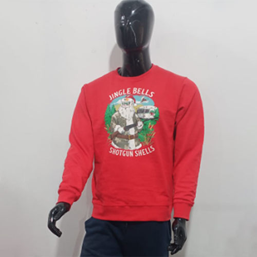 Mens Printed Sweatshirt - Color: Red