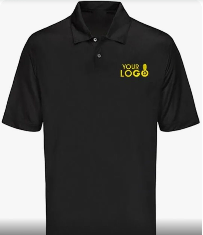 Tshirt - Cotton Fabric, Multiple Sizes Available, Solid Black Color, Unisex Short Sleeve Design - Polo Collar for Versatile Style