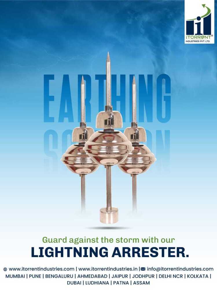 ESE Lightning Arrester - Stainless Steel 316L, 860mm Height, Level 4 Protection | Auto Function, 0.1s Response Time, 107m Protection Radius, Top Roof Installation