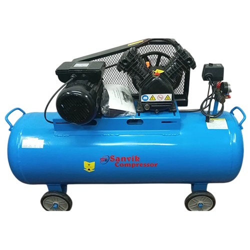 Single Stage Double Acting Piston Cylinder Reciprocating Air Compressor - 9 Cubic Feet Per Minute (ft3/min), 3 HP Electric Motor, Mild Steel, New Condition