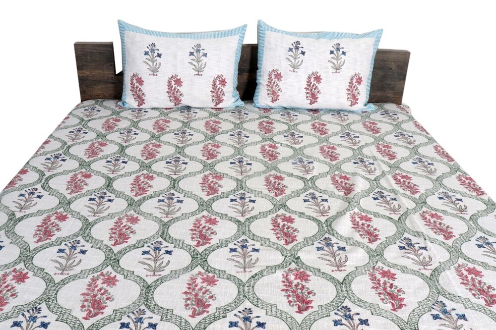 Hand Block Printed Tnt Bedsheet - Color: Multi