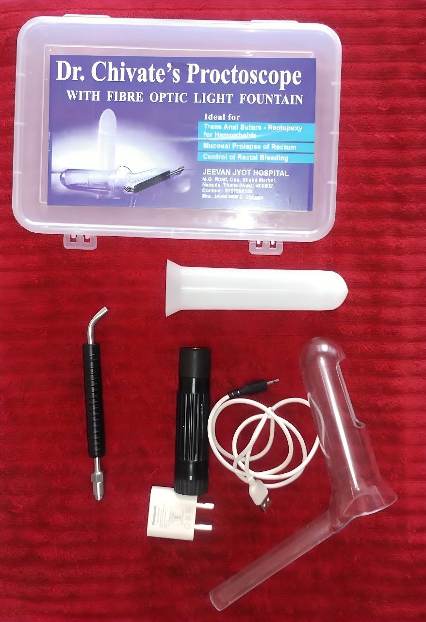 chivates proctoscope with fiber optic light fountain