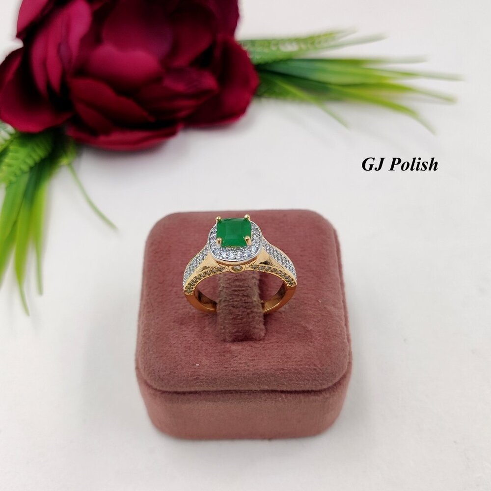 AD Glass Stone Designer Ring