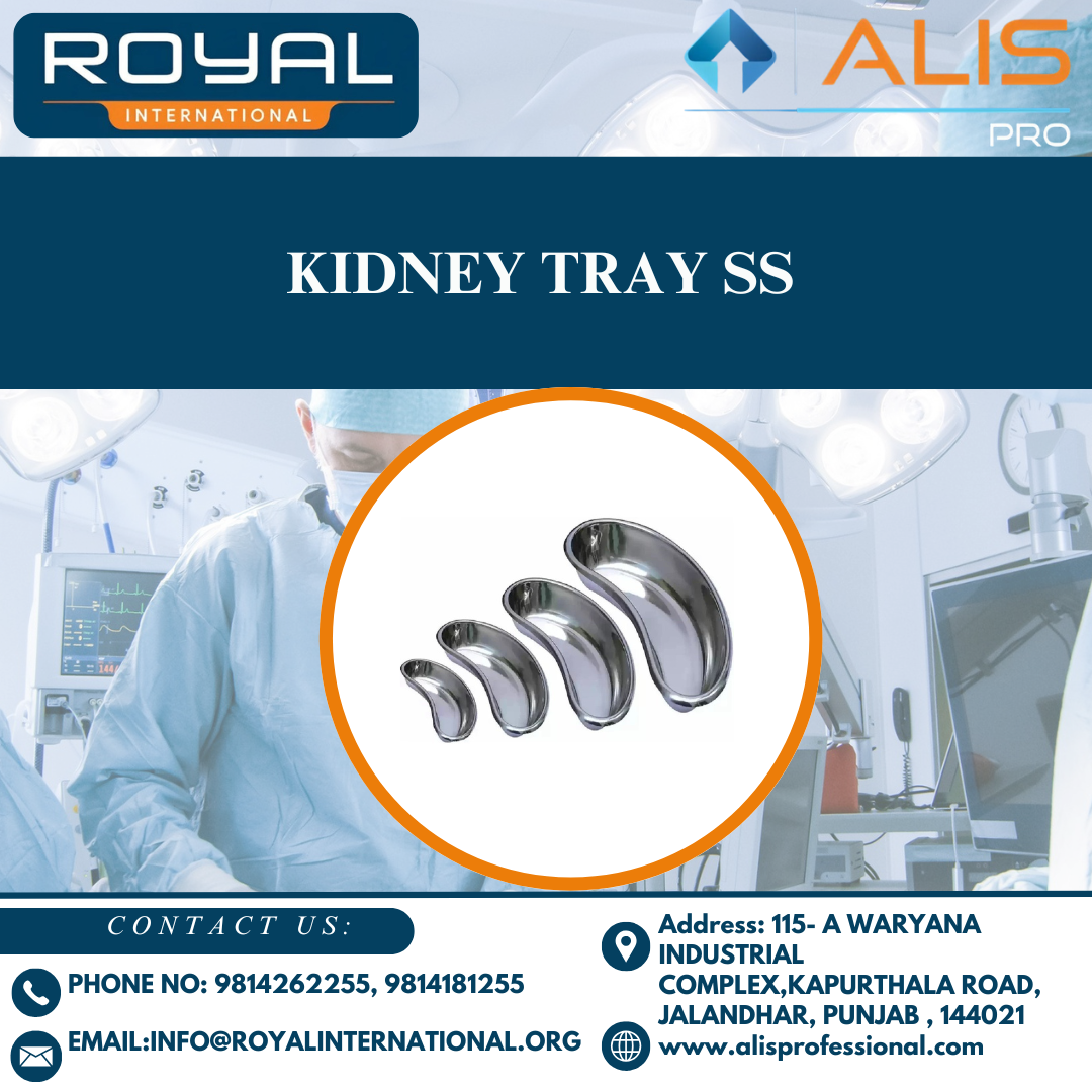 Kidney Tray Ss - Stainless Steel, Multiple Sizes | Reusable Surgical Tray For Instrument Holding, Polished Finish, Lightweight And Waterproof