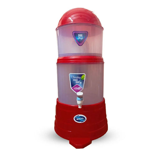 Red Non Electric Water Purifier - Material: Plastic