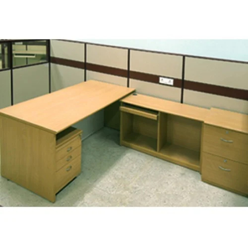 L Shaped Plywood Office Table