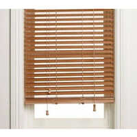 Brown Wooden Roller Blinds - Wood, Horizontal Pattern, Plain Style | Ideal for Home Window Treatment, Enhances Natural Light Control