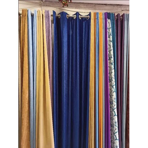 160 Gsm Blue Cotton Curtains - Pattern: Plain Dyed