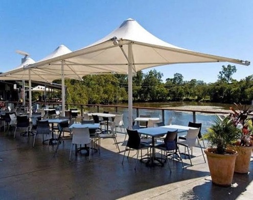 Cafeteria Tensile Structure - Pvc Panel Material Roof Dead Load Up To 1200 Gsm | Weather-resistant Design For Outdoor Dining Areas