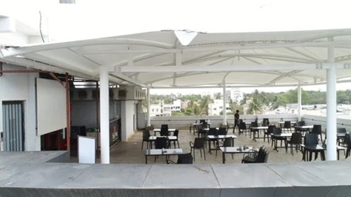 Cafeteria Tensile Structure - Pvc Panel Material Roof Dead Load Up To 1200 Gsm | Weather-resistant Design For Outdoor Dining Areas